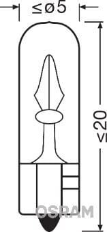 OSRAM 2723 AMPUL 12V 2.3W KÜÇÜK DİPSİZ GÖSTERGE DUYSUZ - Görsel 1