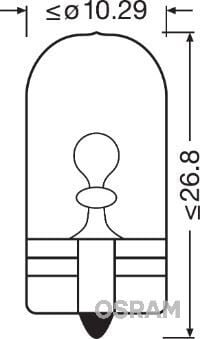 OSRAM 2845 AMPUL 24V 5W BÜYÜK DİPSİZ GOSTERGE 2845 FS10 - Görsel 1