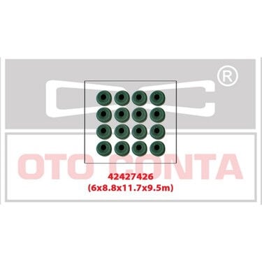 OTOCONTA 42427426 SUBAP LASTİĞİ VİTON 16 AD 6x8.8x12.2x9.7mm CLIO II-III 1.2 16V-1.5DCI-KNG 1.5 DCI-P106-P206-P307 - Görsel 1