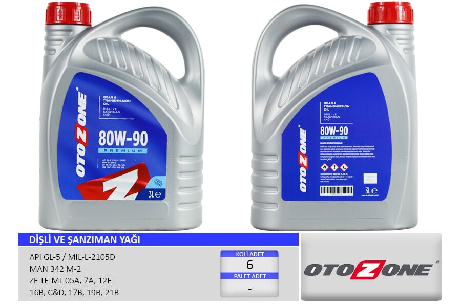 OTOZONE CYAG0744 ŞANZIMAN YAĞI 80W90 3 LT API GL-5 - Görsel 1
