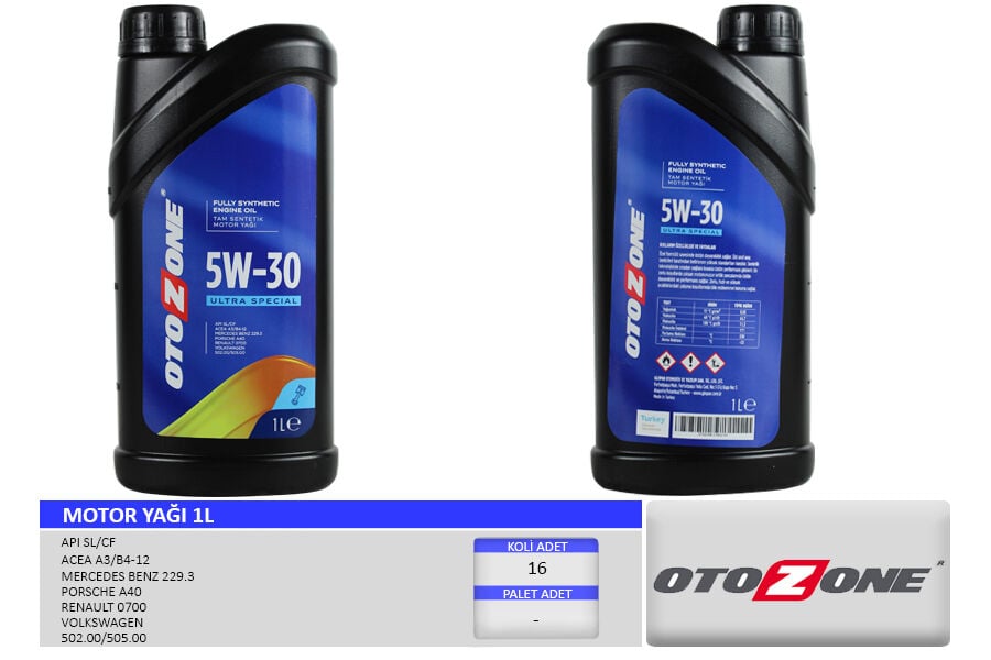 OTOZONE CYAG2101 MOTOR YAĞI 5W30 1 LT ULTRA SPECIAL TAM SENTETİK API SL/CF - Görsel 1