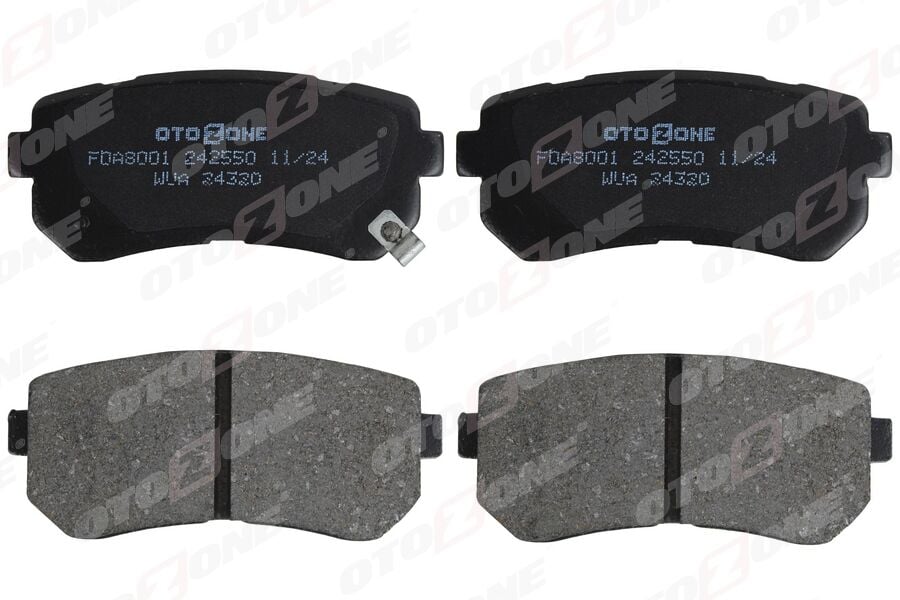 OTOZONE FDA8001 ARKA FREN BALATA HYUNDAI ACCENT ERA 1.4L G4EE 06-10 / İ30 1.4L 1.6L 08-> / İX35 1.6L G4FD GDİ 11-> / KIA CEED 1.4L 1.6L 07-> / SPORTAGE 1.6L G4FD GDİ 09-> / RIO 1.4L 1.6L 05-> Sürtünme yüzeyi düz - Görsel 1