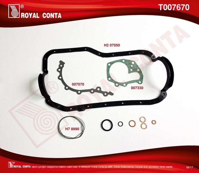 ROYAL T007670 ALT TAKIM CONTA KEÇESİZ R9 BROADWAY RNI-R19-CLIOE6J-E7J 1.4 - Görsel 1