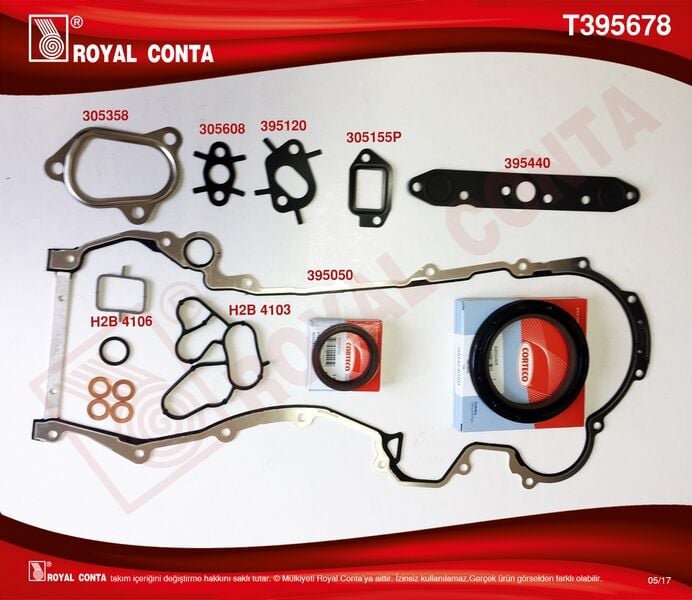 ROYAL T395678 ALT TAKIM CONTA DOBLO-ALBEA-PALIO-PUNTO-LINEA-FIORINO 1.3 JTD 188A9.000 - 223A9.000 MOTOR - Görsel 1