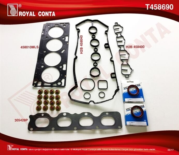 ROYAL T458690 ÜST TAKIM CONTA REİNZ KEÇELİ SUBAP LASTİKLİ ASTRA H-J-INSIGNIA 1.6 16V 116HP A16XER-Z16XER - Görsel 1