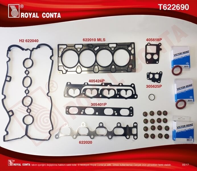 ROYAL T622690 ÜST TAKIM CONTASI KEÇELİ ASTRA G-H-VECTRA C 1.6 16V Z16XEP - Görsel 1