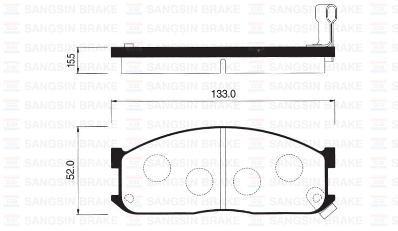SANGSIN SP1044 ÖN FREN BALATA MAZDA E2200 2.2L R2 RF 91-> / KIA BESTA 2.2L R2 92-98 / BONGO 2.7L J2 SD 97-04 - Görsel 1