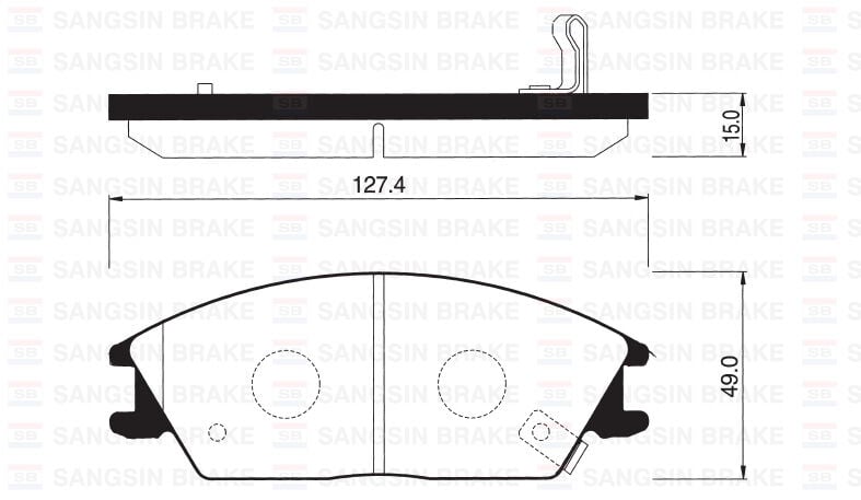 SANGSIN SP1047 ÖN FREN BALATA HYUNDAI ACCENT 1.3L 1.5L 1.6L benzinli 1.5L CRDi dizel 95-05 / GETZ 1.1L 1.3L 1.4L be nzinli 1.5L CRDi dizel 02-09 / EXCEL 90-95 / SCOUPE 92-96 - Görsel 1