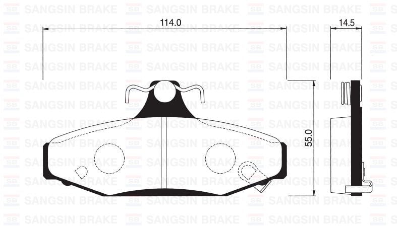 SANGSIN SP1066 ÖN BALATA A6 2.7T QUATTRO 97-05 ARKA BALATA DİSK SSANGYONG MUSSO 95> KORANDO 02> - Görsel 1