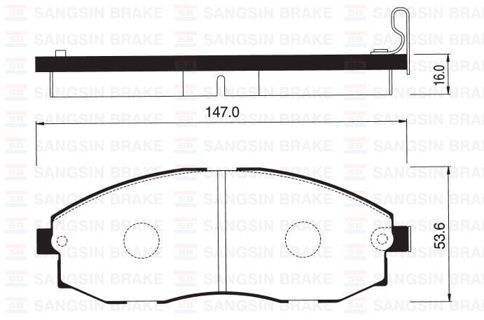 SANGSIN SP1099 ÖN FREN BALATA HYUNDAI H100 STAREX 2.5L D4BH TC. TCI PANELVAN 96-07 - Görsel 1