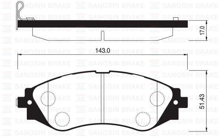 SANGSIN SP1102 ÖN FREN BALATASI LACETTI 1.4-1.6-1.8 2.0D 04> NUBIRA 1.4-1.6-1.8 2.0D 04> - Görsel 1