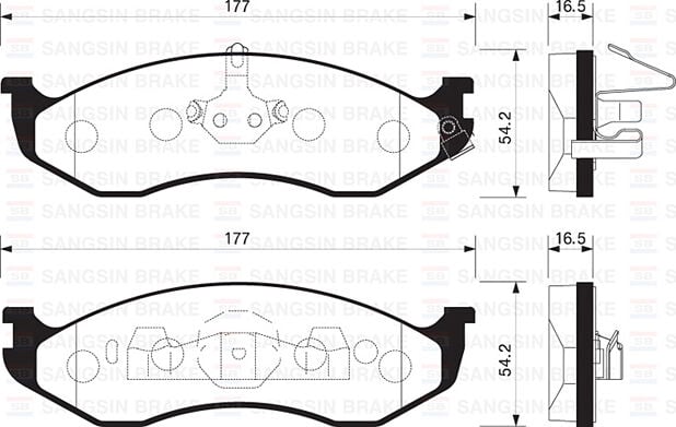 SANGSIN SP1112 ÖN FREN BALATA JEEP GRAND CHEROKEE I 4.0L 5.2L 91-99 . WRANGLER 96-07 - Görsel 1