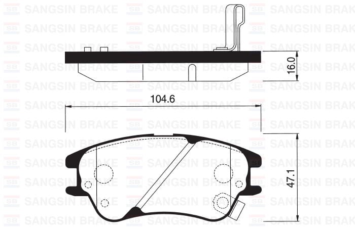 SANGSIN SP1149 ÖN FREN BALATA HYUNDAI ATOS 1.1L G4HG 06-> - Görsel 1