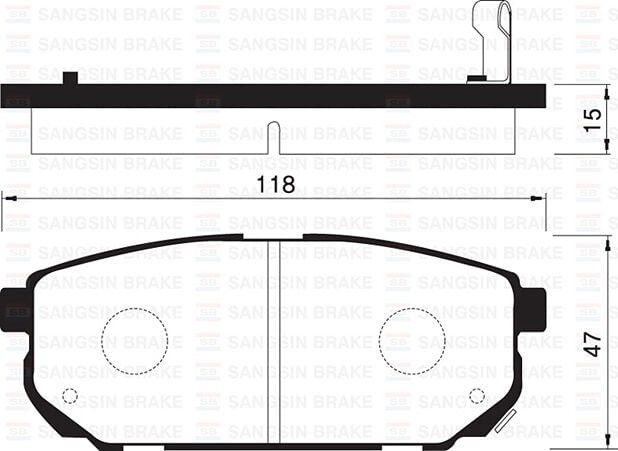 SANGSIN SP1154 ARKA FREN BALATA KIA SORENTO 2.5L D4CB CRDi 02-> - Görsel 1