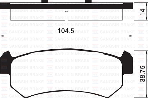 SANGSIN SP1160 ARKA FREN BALATASI CEHEVROLET LACETTI 1.4-1.6-1.8 04 > NUBIRA 1.4-1.6-1.8 2.0 04 > - Görsel 1
