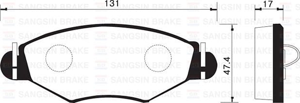 SANGSIN SP1179 ÖN FREN BALATASI PEUGEOT P206 1.4 1.6 09/98> P306 1.4 1.6 5/93> - Görsel 1