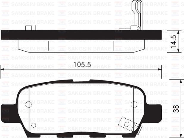 SANGSIN SP1184 ARKA FREN BALATA NISSAN X-TRAIL 2.0L QR20 T30 01-07 - Görsel 1