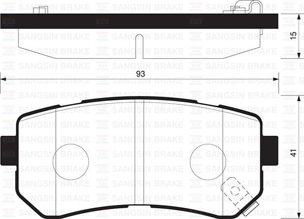SANGSIN SP1187 ARKA FREN BALATA HYUNDAI ACCENT ERA 1.4L G4EE 06-10 / İ30 1.4L 1.6L 08-> / İX35 1.6L G4FD GDİ 11-> / KIA CEED 1.4L 1.6L 07-> / SPORTAGE 1.6L G4FD GDİ 09-> / RIO 1.4L 1.6L 05-> Sürtünme yüzeyi eğik - Görsel 1