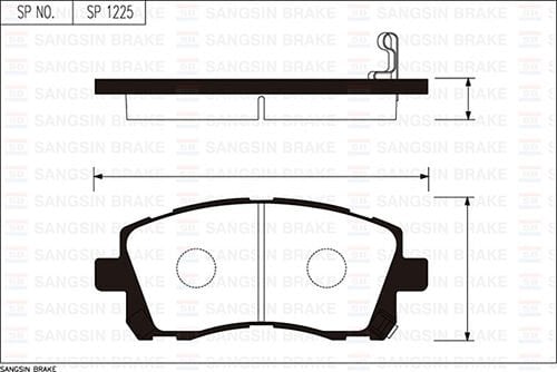 SANGSIN SP1225 ÖN FREN BALATA SUBARU FORESTER 2.0L S Turbo 97-02 / OUTBACK 2.5L 3.0L 99-09 - Görsel 1