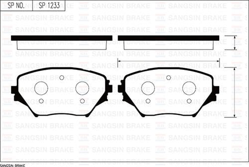 SANGSIN SP1233 ÖN FREN BALATA TOYOTA RAV4 2.0L 1AZ-FE ACA21 01-05 - Görsel 1