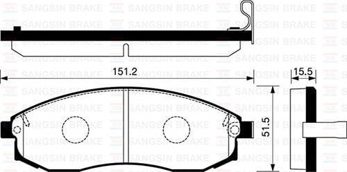 SANGSIN SP1256 ÖN FREN BALATA MITSUBISHI L200 2.5L 4D56INT MAGNUM K74T TURBO 4x4 99-06 / NISSAN MAXIMA 2.0L VQ20DE DOHC A32 V6 95-00 - Görsel 1