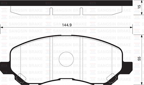 SANGSIN SP1360 ÖN FREN BALATA MITSUBISHI ASX 1.6L DV6 DI-D GA7W 15-> 1.6L 4A92 Euro5 10-> / LANCER 1.6L 4G18 CS3A 0 3-08 1.3L 4G13 CS3A 03-07 / CITROEN C4 1.6L 1.8L HDİ 12-> / PEUGEOT 4008 12-> - Görsel 1