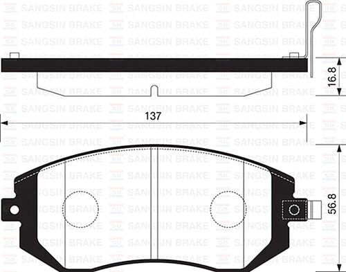 SANGSIN SP1367 ÖN FREN BALATA SUBARU IMPREZA 1.5L EJ15 GE3 06-12 / FORESTER 2.0L EJ20 SH 08-13 / OUTBACK 2.0L 04-09 / BRZ 2.0L ZC6 12-> / LEGACY 2.0L 04-09 / FORESTER 2.0L EJ20 X SG 03-08 - Görsel 1