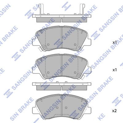SANGSIN SP1399A ÖN FREN BALATA HYUNDAI i20 1.1L 1.2L 1.4L 15-> / BAYON 1.0L 1.4L 21-> / KIA RIO 1.2L 1.4L 17-> ÜST TEN DELİKLİ TİP - Görsel 1
