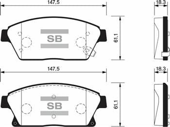 SANGSIN SP1480 ÖN FREN BALATA OPEL ASTRA J 10-> / MOKKA 13-> / ZAFIRA C 11-> / CHEVROLET CRUZE 1.6L J300 09-> / TRAX 1.4L 1.6L 11-> 16 İNÇ 300mm - Görsel 1