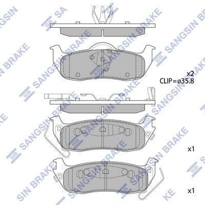 SANGSIN SP1512 ARKA BALATA GRAND CHEROKEE II 2.7 CRD 02 > GRAND CHEROKEE III 5.7 V8-3.7 V6 05 > GDB4137 - Görsel 1