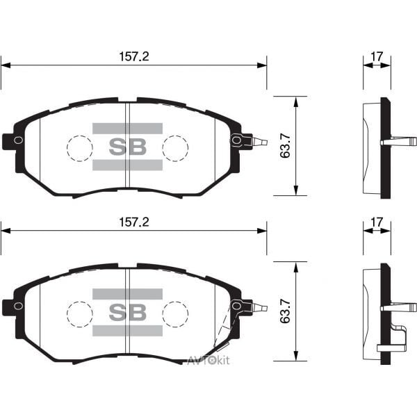 SANGSIN SP1534 BALATA ÖN DİSK SUBARU LEGACY 2.0 05-09 OUTBACK 3.0 TRIBECA 05 > GDB3372 - Görsel 1