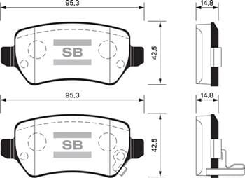 SANGSIN SP1536 ARKA FREN BALATA KIA CEED 1.4L 1.6L GDI. CRDI 12->/ VENGA 1.4L 1.6L 09-> / HYUNDAI ix20 1.4L 10-> / OPEL ASTRA G H 98-> / MERIVA 03-> / ZAFIRA 00-> / COMBO 02-> - Görsel 1