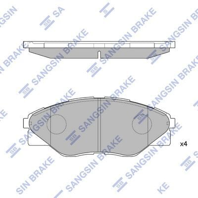 SANGSIN SP1544 ÖN FREN BALATA TOYOTA HILUX VIGO 2.5L 2KDFTV KUN15 4x2 09-10 - Görsel 1