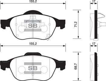 SANGSIN SP1574 ÖN FREN BALATA TOYOTA AVENSIS 2.0L 1CDFTV CDT220 99-02 ARKA FRENLER DİSK TİPİ İSE - Görsel 1