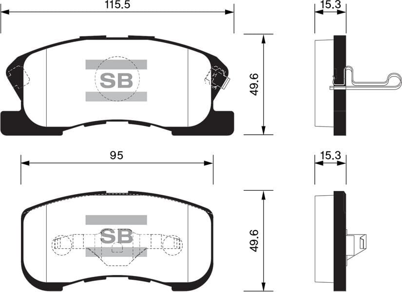 SANGSIN SP1610 ÖN BALATA DAIHATSU SIRION 1.0-1.3 98-05 GDB3220-GDB3266 - Görsel 1