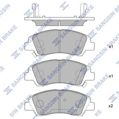 SANGSIN SP1719 ÖN FREN BALATA HYUNDAI İ10 1.0L 1.2L G3LA G4LA 13-> - Aşınma ikaz soketli - Görsel 1