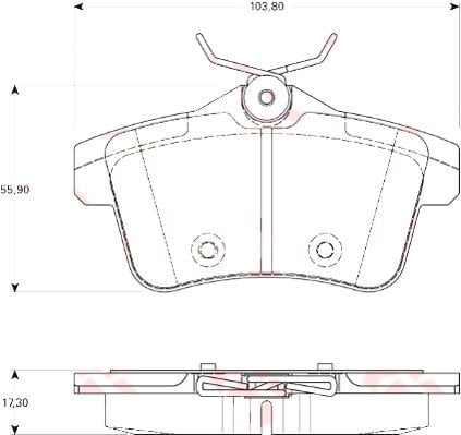 SANGSIN SP1881 ARKA FREN BALATASI PEUGEOT P3008 09>16 P5008 09>17 P508 10>18 P308 GTI-RZC 10>14 CITROEN C4 09>16 DS4-DS5 11>15 - Görsel 1