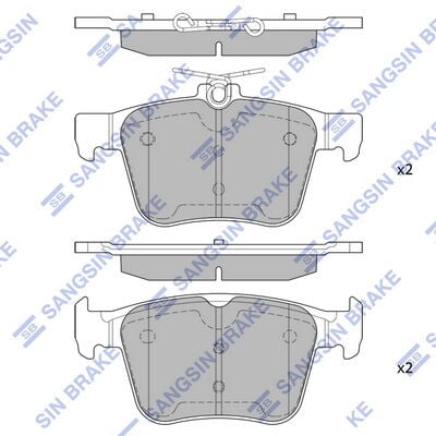 SANGSIN SP1998 ARKA BALATA VW GOLF VII 2014 > TOURAN T-ROC 2018 > AUDI A3 2014 >2020 Q2 2016 > TT 2018 > SEAT ATECA 2016 > LEON 2014-2020 SKODA SUPER B 2015 > KAROQ 2016 > - Görsel 1