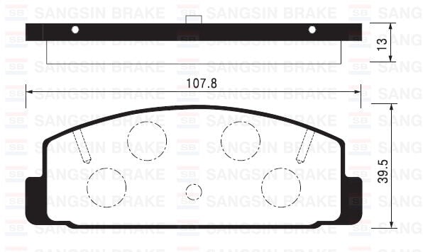 SANGSIN SP2028 ARKA FREN BALATA MAZDA 323 LANTIS 1.8L BP DOHC BJ 99-01 / 626 FS GF 98-01 / MAZDA 6 2.0L LF-DE GG GH 02-> - Görsel 1