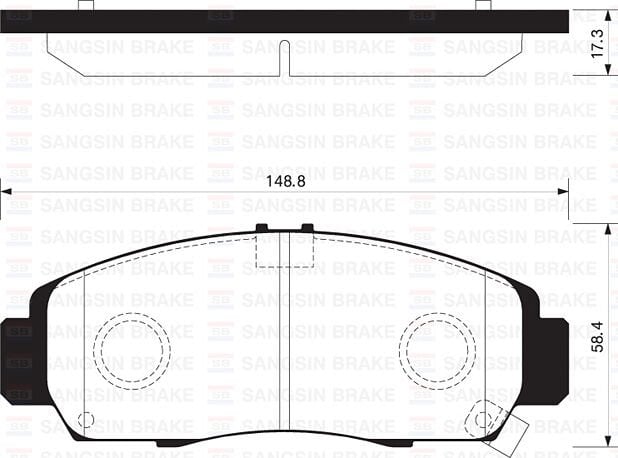 SANGSIN SP2114 ÖN FREN BALATA HONDA CIVIC 1.6L R16A2 VTEC sedan FB7 12-15 - telli tip balata - Görsel 1