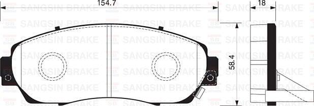 SANGSIN SP2115A ÖN BALATA DİSK HONDA CR-V 15> Üstten Delikli - Görsel 1