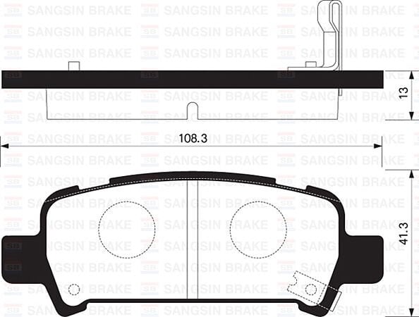 SANGSIN SP2120 ARKA FREN BALATA SUBARU IMPREZA 2.0L EJ20 GC GD 98-05 / FORESTER 2.0L EJ20 S turbo SF 99-02 / OUTBAC K 2.5L 3.0L 99-09 - Aşınma ikaz soketli - Görsel 1