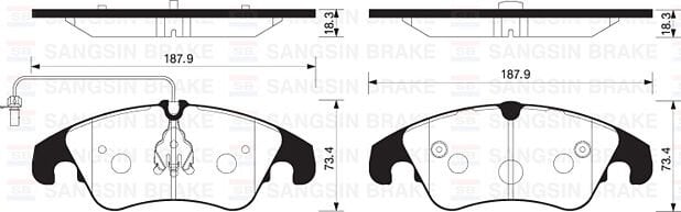 SANGSIN SP2145 ÖN BALATA FİŞLİ AUDI A4-A5-A6-A7-Q5 2008 > - Görsel 1