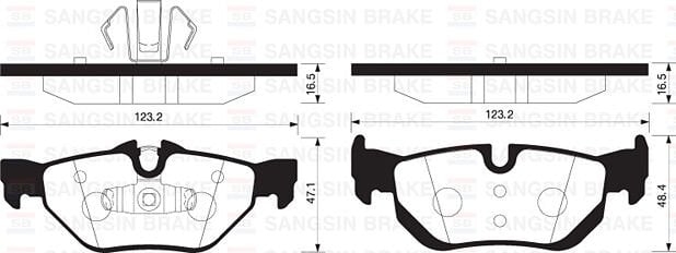 SANGSIN SP2158 FREN BALATASI ARKA BMW E81 E82 E87 E88 E90 E91 E92 E93 F30 F35 E84 - Görsel 1