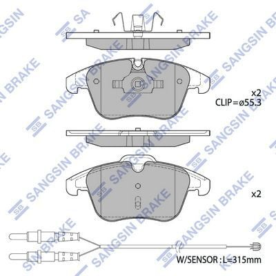 SANGSIN SP2207A ÖN FREN BALATASI FİŞLİ P407 04>10 2.0 HDI P508 10>18 C5 1.6 1.8 2.0 1.6 HDI-2.0 HDI 08>16 - Görsel 1