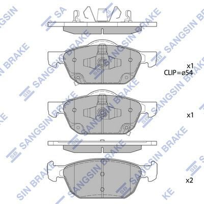 SANGSIN SP4365 ÖN FREN BALATA HONDA CIVIC 1.6L N16A İ-DTEC dizel FK3 kasa 13-> / CIVIC 1.5L VTEC RS modeli hatchb ack FK7 kasa 17-> - Görsel 1