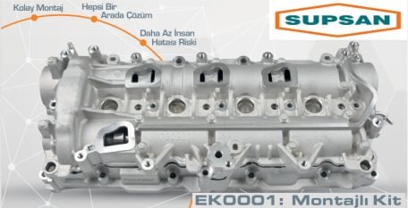 SUPSAN EK0001 EKSANTRİK KİTİ MONTAJLI EMME. EGZOZ EKS MİL-YAĞ POMPA ZİNCİR-GERGİ-EKS MİL KEÇE- FORD-PEUGEOT-CİTR OEN-DS-FIAT-OPEL-TOYOTA 18> 1.5 HDİ-TDCİ-ECOBLUE YAĞ POMPA ZİNCİR 8 mm - Görsel 1