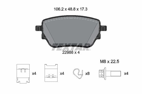 TEXTAR 2298601 FREN BALATASI ARKA MERCEDES W177 V177 W247 C118 X118 H247 X247 - Görsel 1