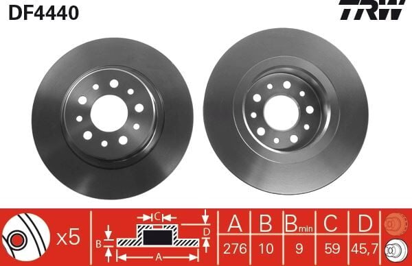 TRW DF4440 ARKA FREN AYNASI ALFA ROMEO 147 03> 156 02> GT 03> - Görsel 1