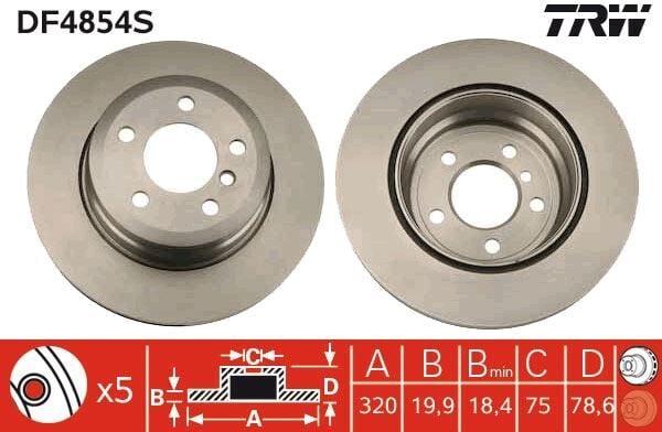 TRW DF4854S FREN DISKI ARKA BMW E70 F15 E71 F16 - Görsel 1